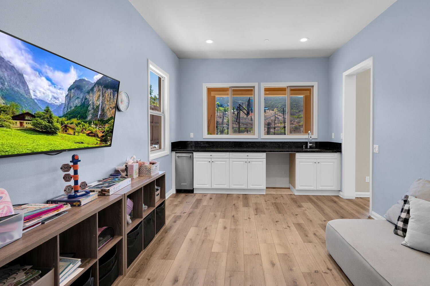 Game room and wet bar